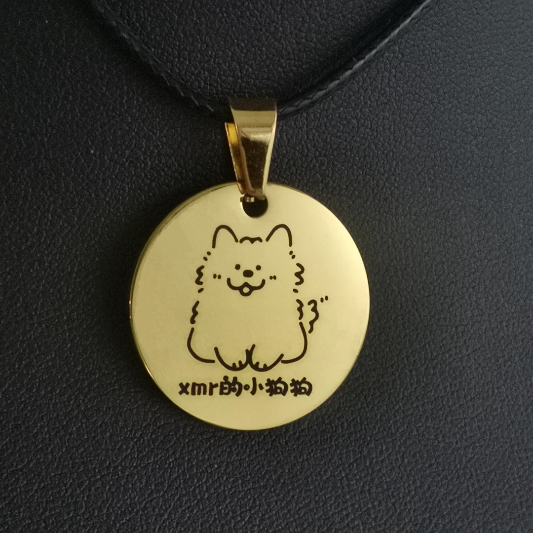 小狗牌小猫牌项链puppy定制情侣刻字男朋友女朋友狗爪双面定制