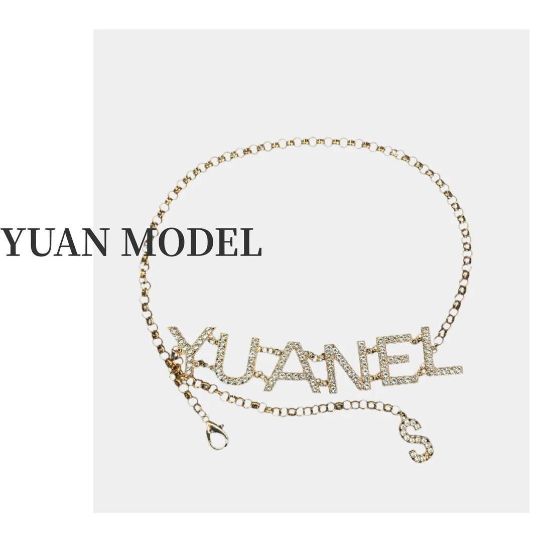 合金项链 【YUAN MODEL】媛老板-2025原创设计字母项链腰链 040513