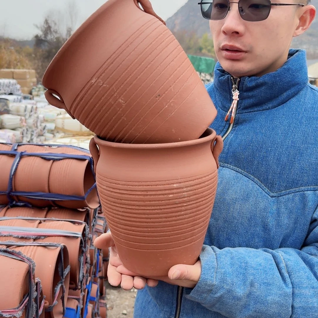 紫砂摆件口18高22（两个红陶耳朵