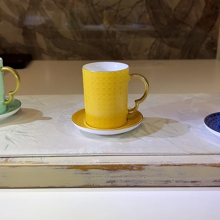 古帛扒花工艺龙鳞纹咖啡杯