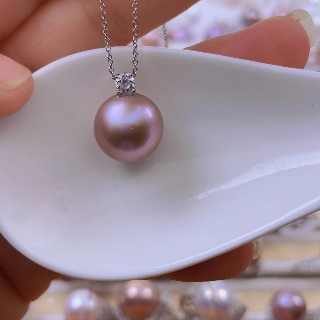 淡水珍珠银S925镶嵌吊坠(赠链)