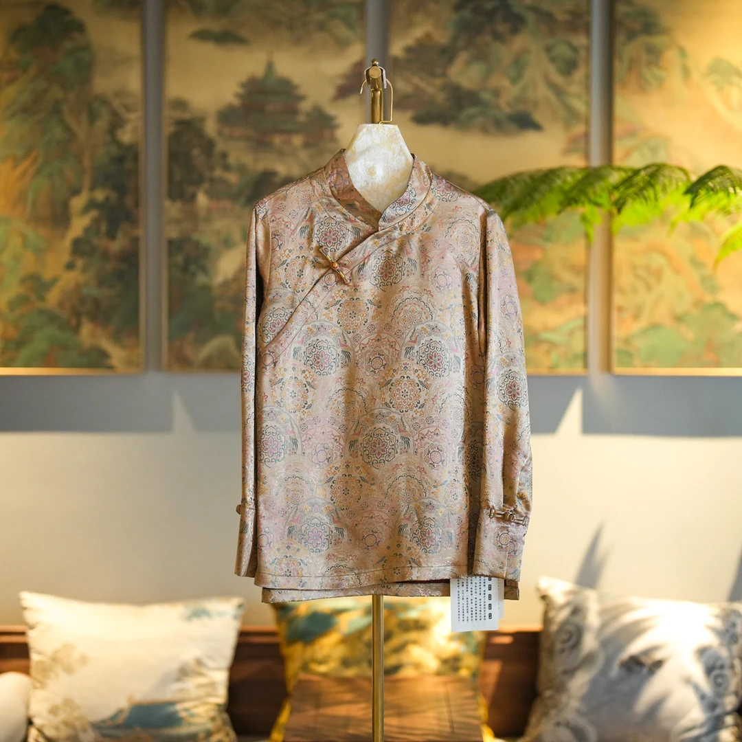 蓝大【沐风】桑蚕丝立领上衣7228