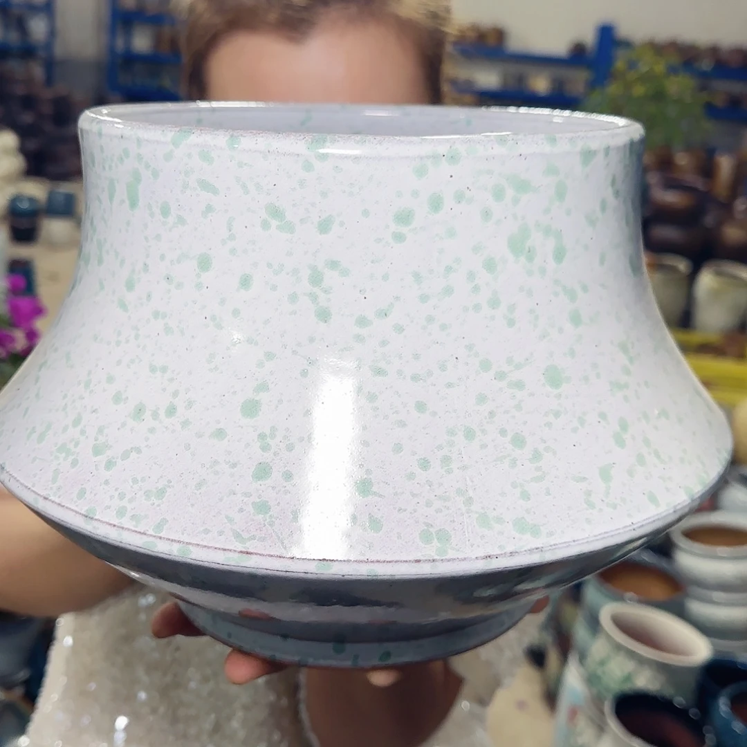 紫砂花盆高20口20