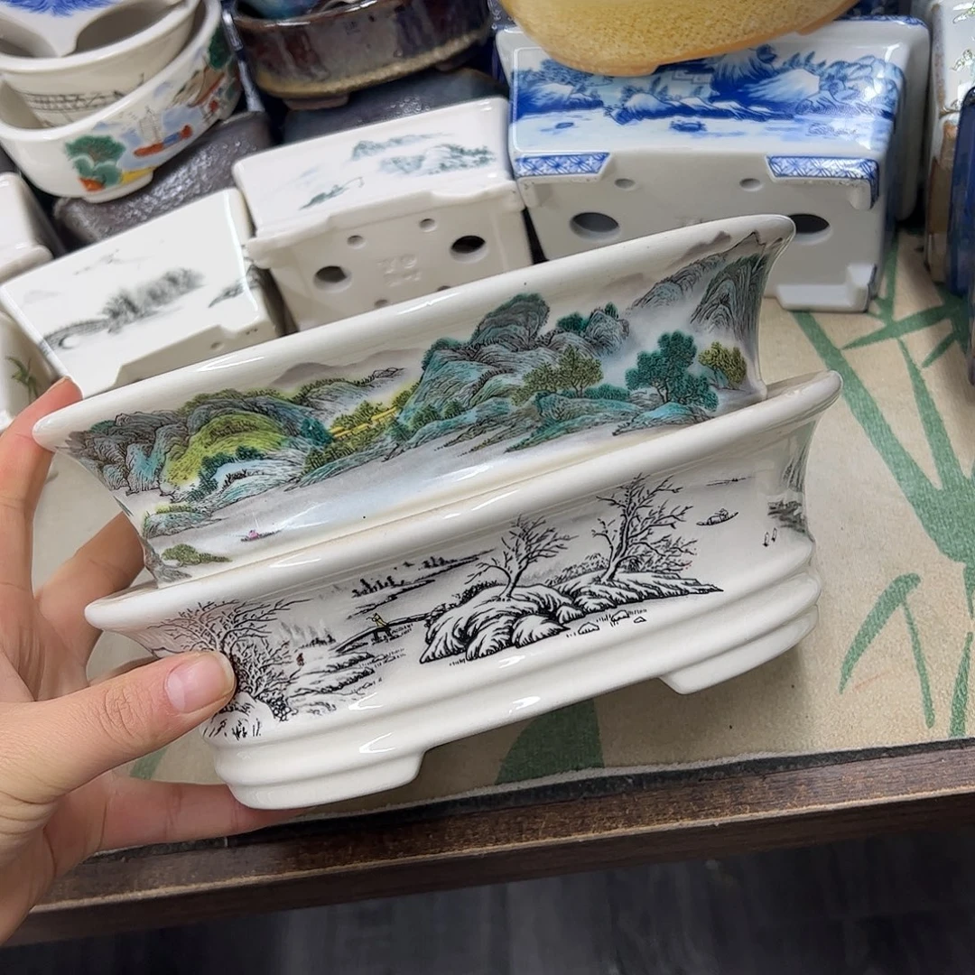 花盆紫砂736号瑕疵2个22/18/6.5cm福利