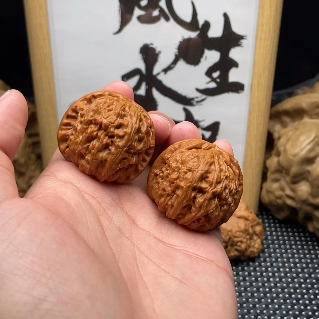 文玩核桃把件38球白