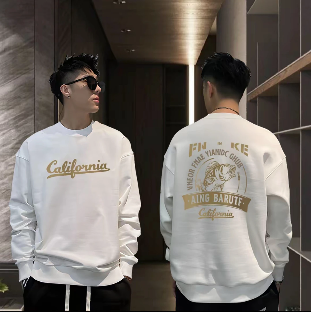 2025爆款新品圆领卫衣秋冬男高品质休闲潮流宽松百搭打底衫卫衣男