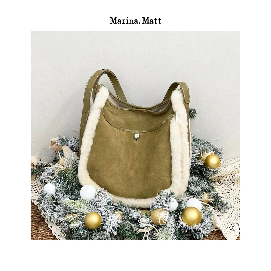 新款高级羊羔毛女士大容量秋冬单肩托特包ins小众