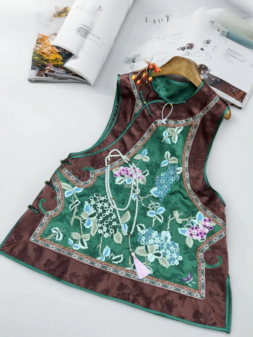 5086-1《葡萄旗袍》重工国服百万针刺百搭宽松旗袍网红