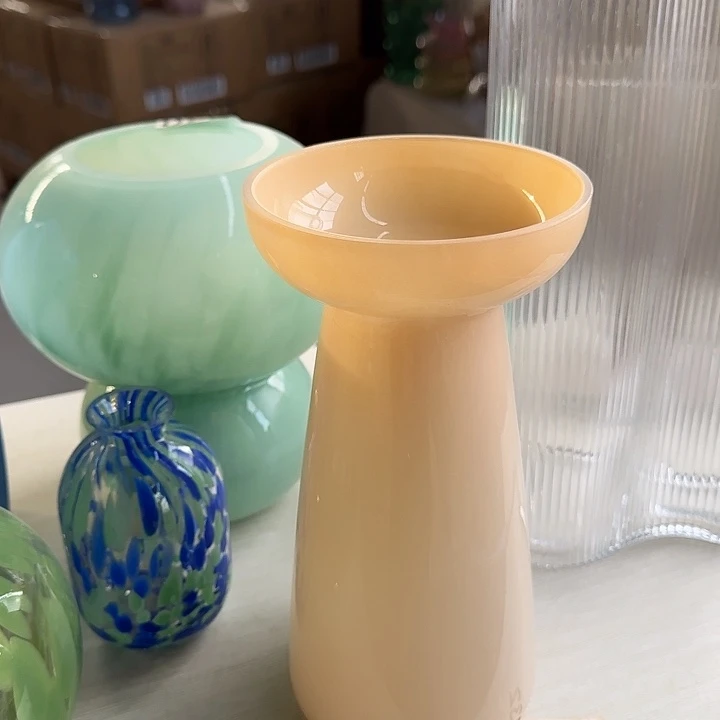11*22奶油黄花瓶蘑菇花瓶福利款