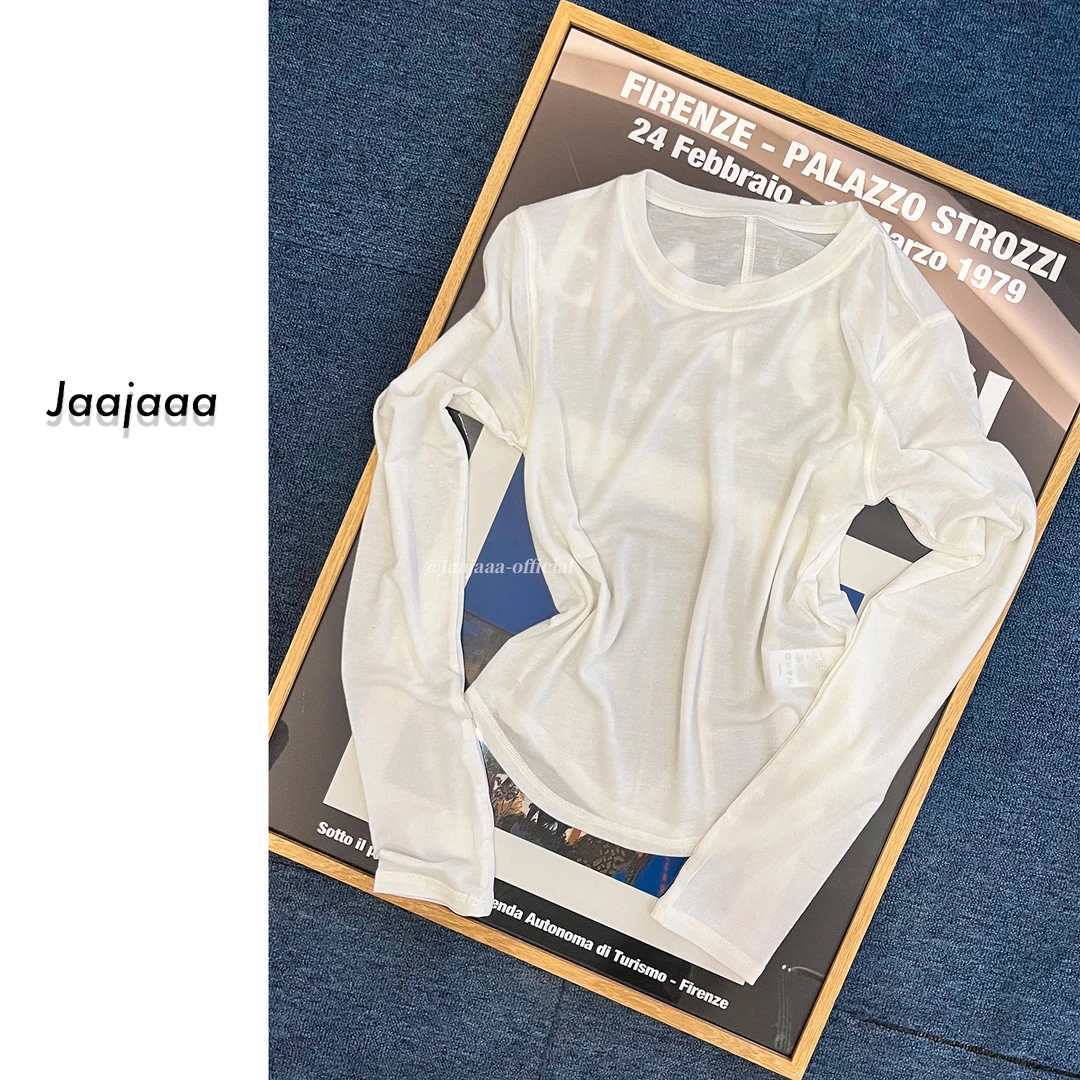 Jaajaaa馥马尔岛  修身显瘦圆领长袖T恤打底/CBCI