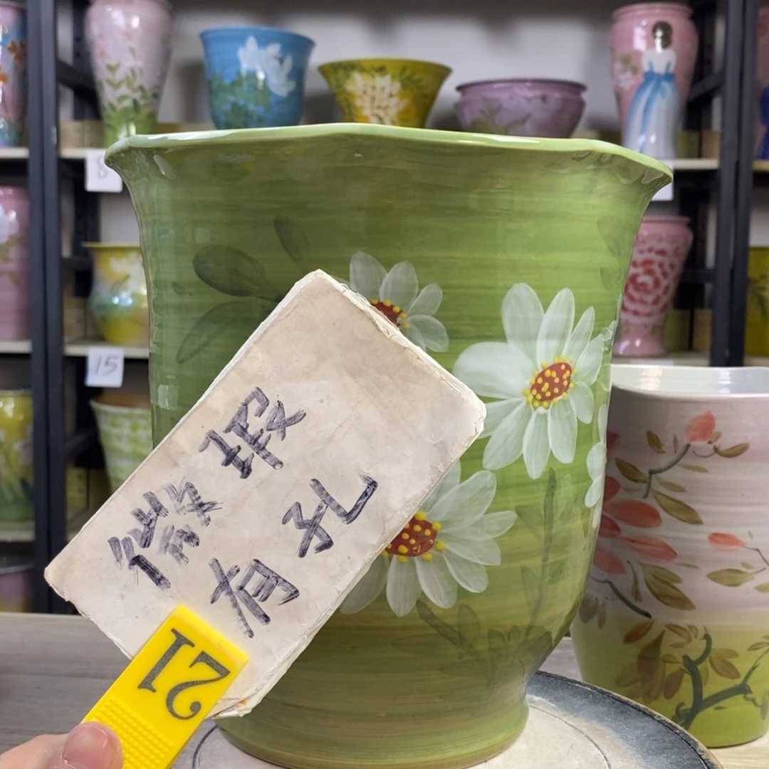 景德镇手工手绘陶瓷花盆