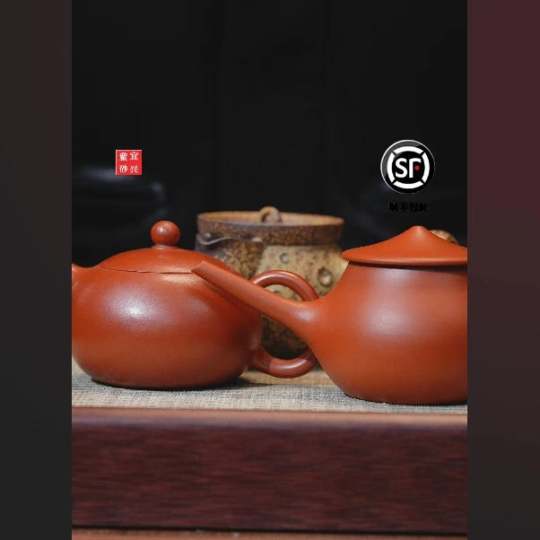 【闪购商品】西施渔翁宝瓶侧把朱泥家用紫砂壶Z911