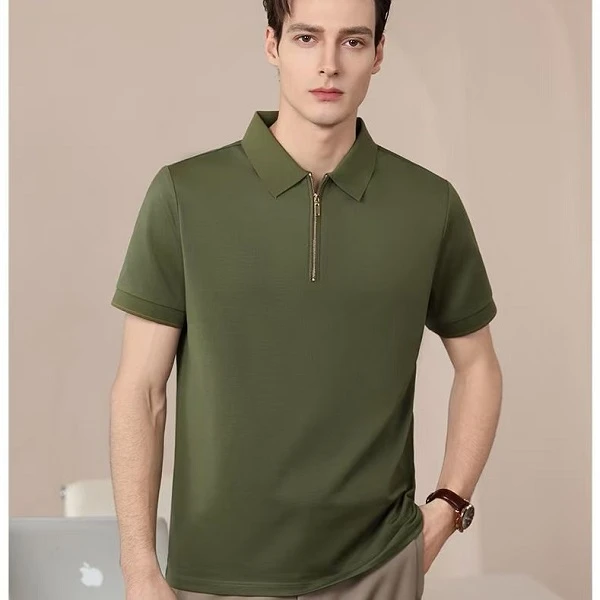正品POLO衫男士商务时尚简约行政夏季修身7A抗菌冰爽舒适半袖t恤