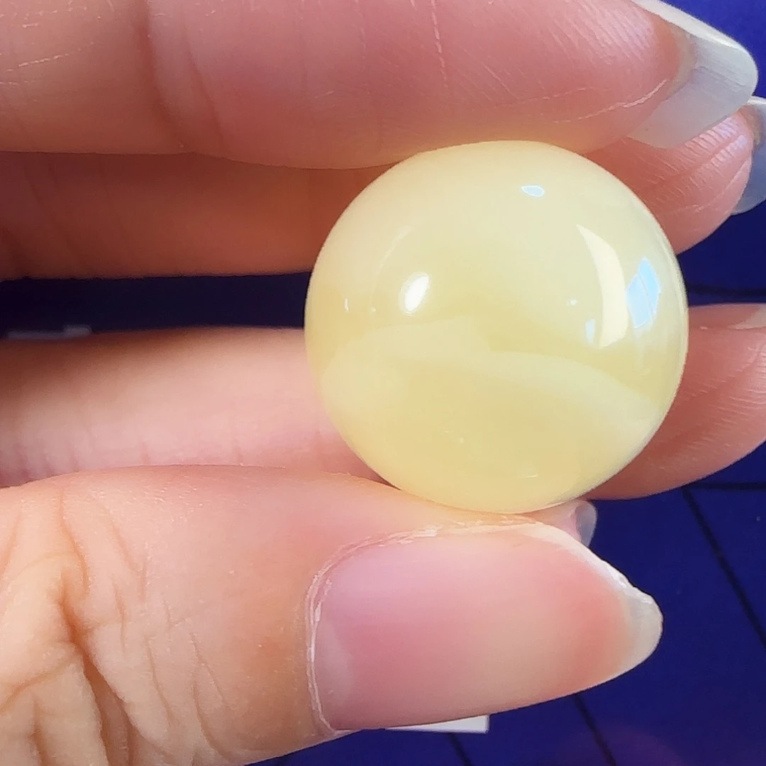 蜜蜡未镶嵌颈饰18.2mm白蜡溶洞圆珠