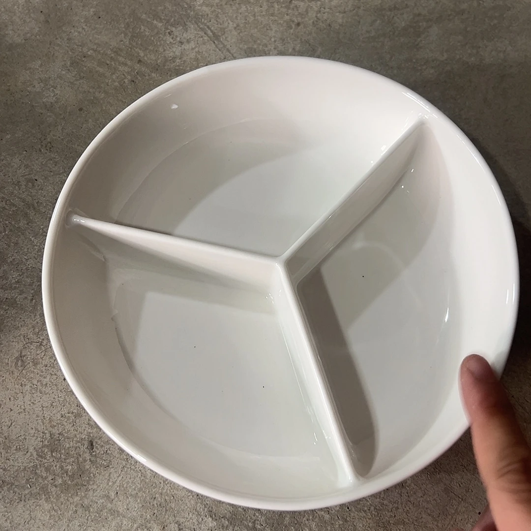 瓷白色分餐盘1个装