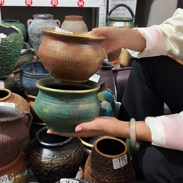 瑕疵金色圆一对191高度11口径15