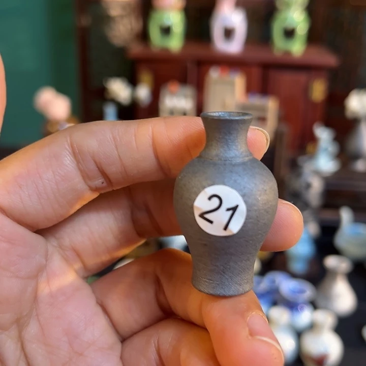摆件微陶老王迷你花瓶