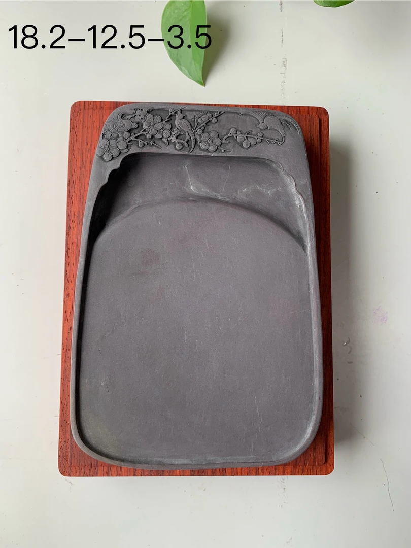 端砚坑仔岩喜鹊登梅砚,难得的纯