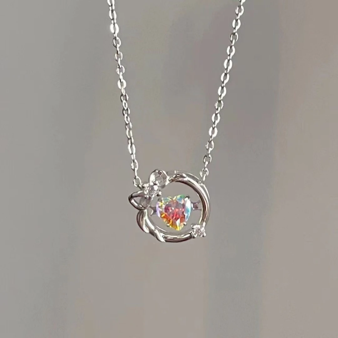 钛钢项链 1210-幻彩蝴蝶结项链百搭ins小众简约