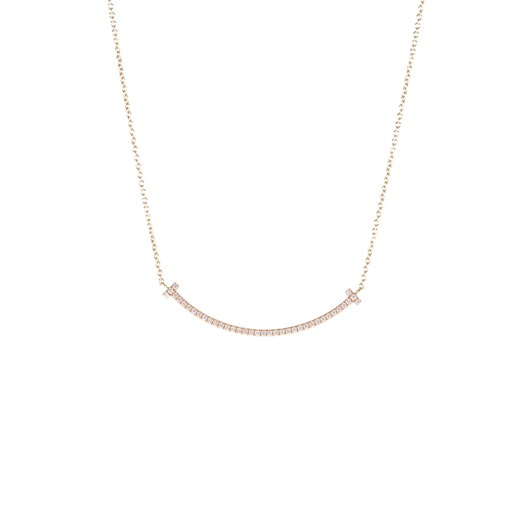 99新 Tiffany & Co./蒂芙尼 -700 小花6珊 微笑项链 小号
