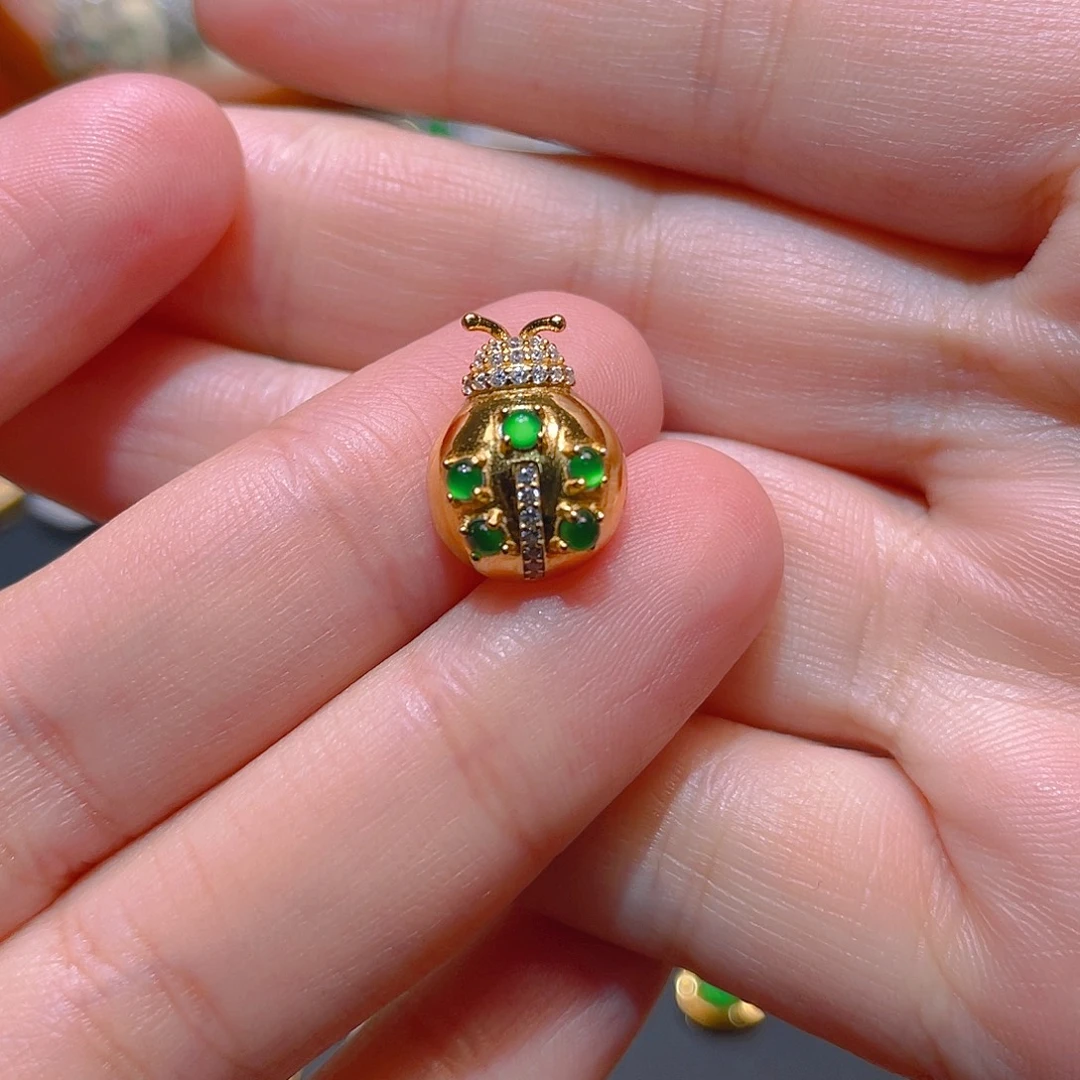 翡翠银S925镶嵌吊坠(不含链)