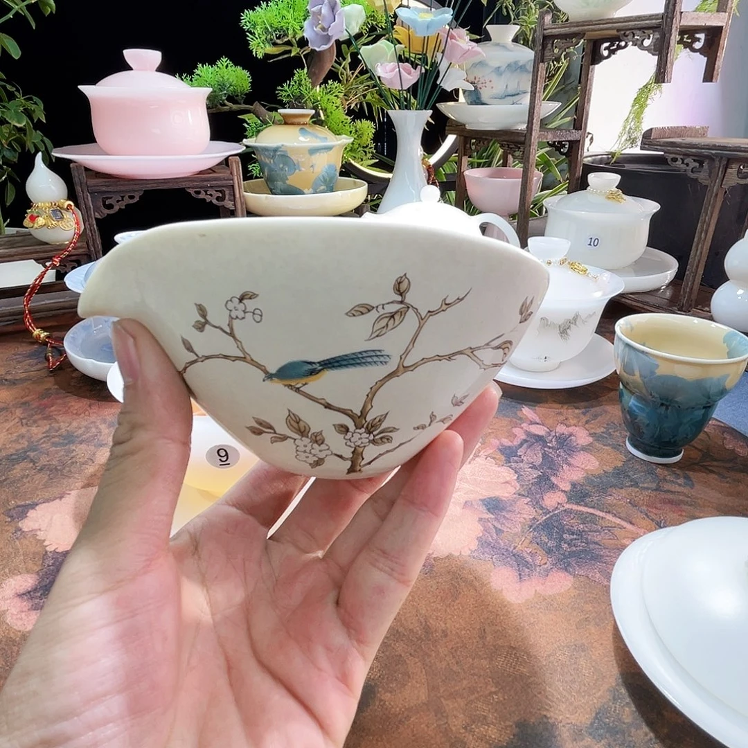 焦糖釉喜上梅梢公道杯