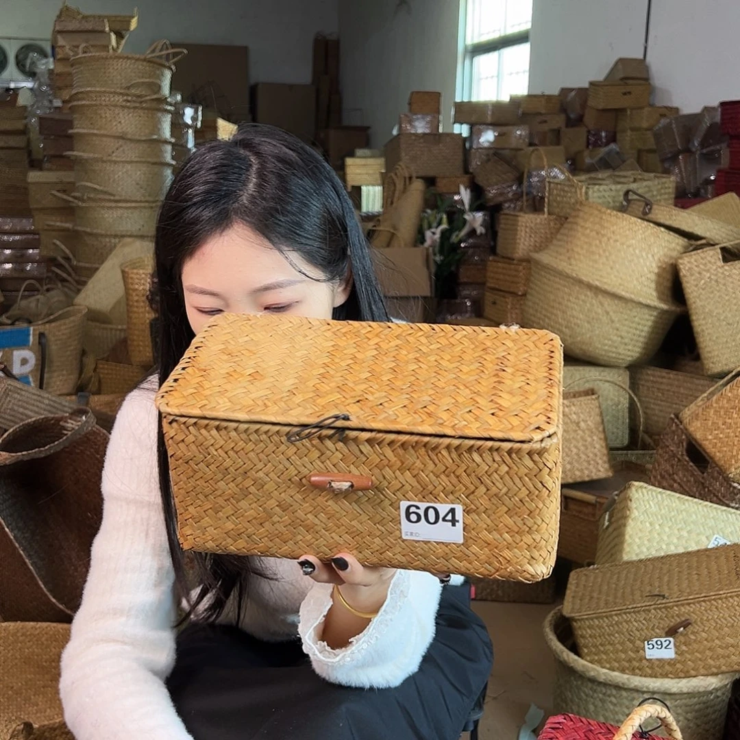 草编草编包/草编收纳盒带瑕疵