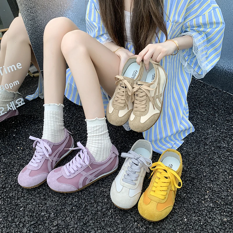 德训鞋女款2025新款夏季透气休闲运动鞋子女鞋复古爆款超火阿甘鞋