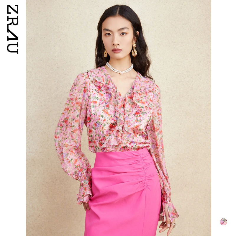 温柔法式荷叶边上衣91030411282