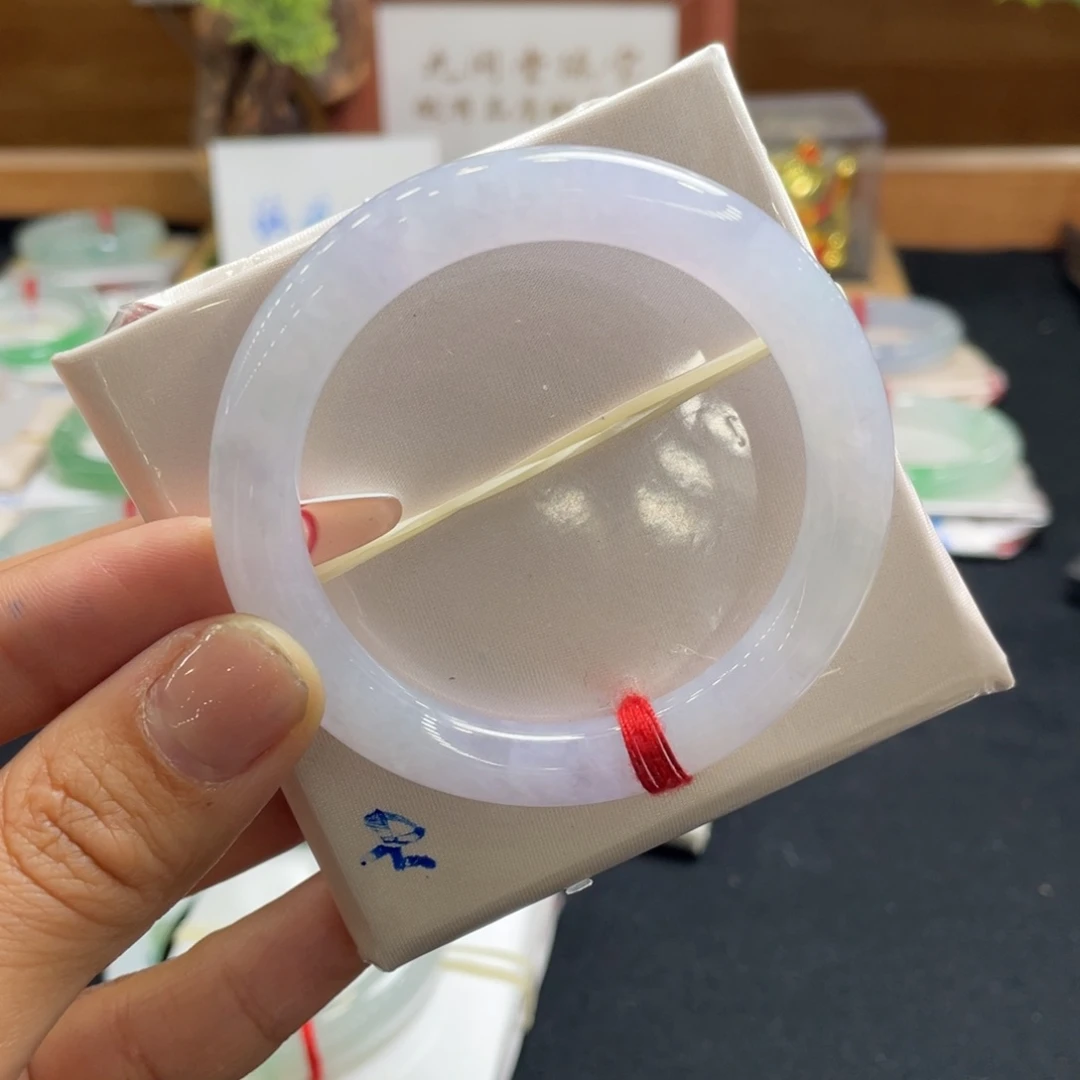 翡翠手镯（圆镯）未镶嵌51圆条冰紫