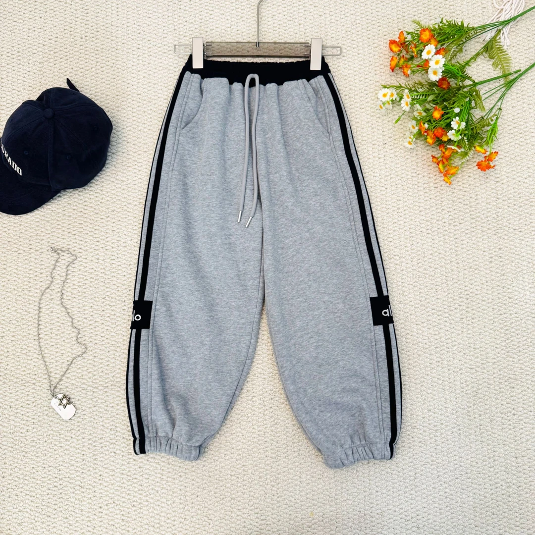 al侧边刺绣黑色条纹卫裤2001