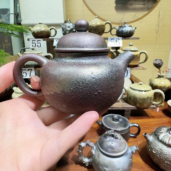 建水紫陶紫泥柴烧壶爱***叔
