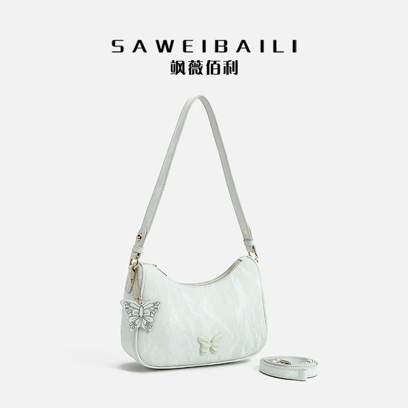 （赠吊饰）2025春夏时尚新款纯色小清新单肩斜挎包-0401