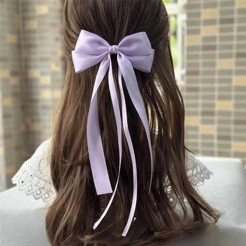 古风手工仙女发夹超仙甜美女原创设计缎面大蝴蝶结发饰