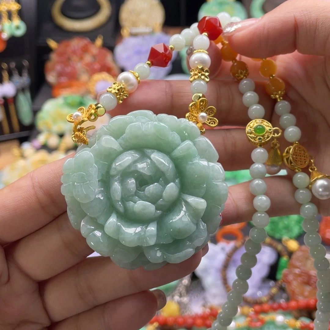 翡翠未镶嵌颈饰代编织