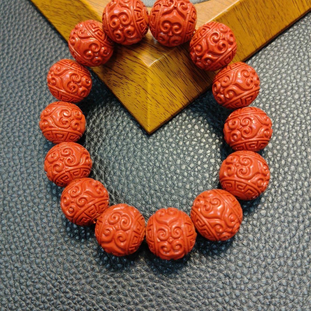 天然珠宝时尚百搭红回纹卡16手串（多样性拍一发一）