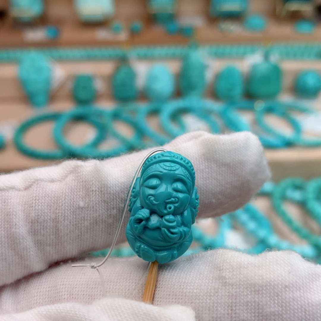 未镶嵌绿松石珠宝奇石12.8mm