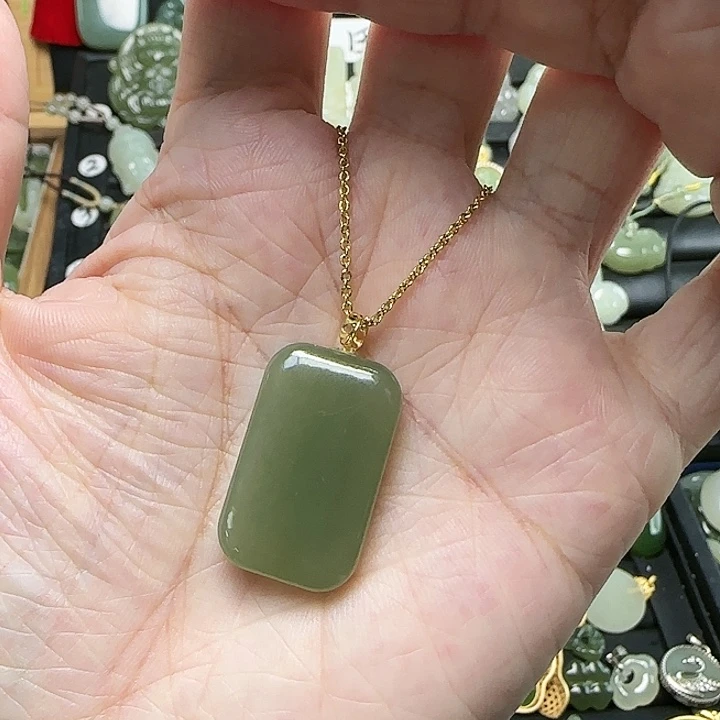 颈饰银S925镶嵌和田玉