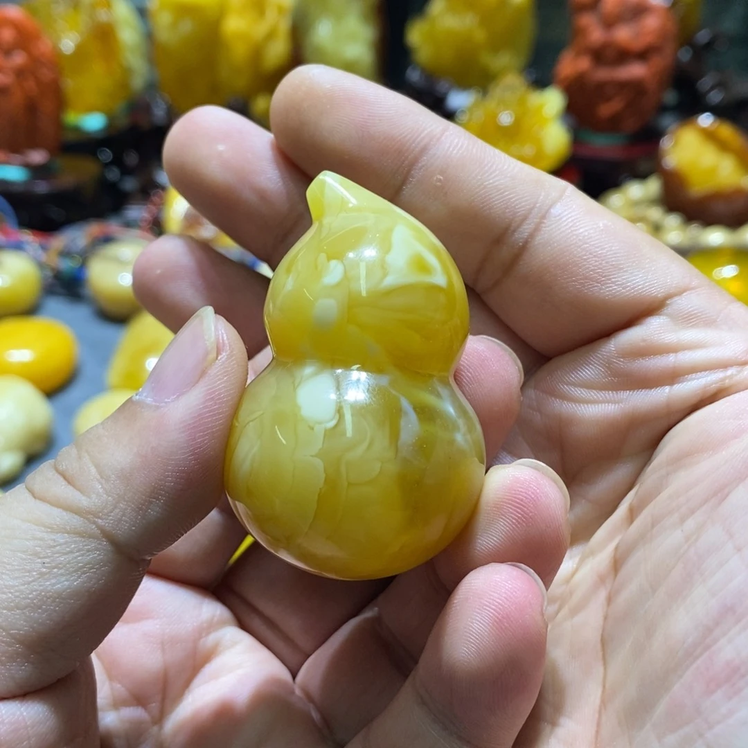 裸石蜜蜡未镶嵌葫芦