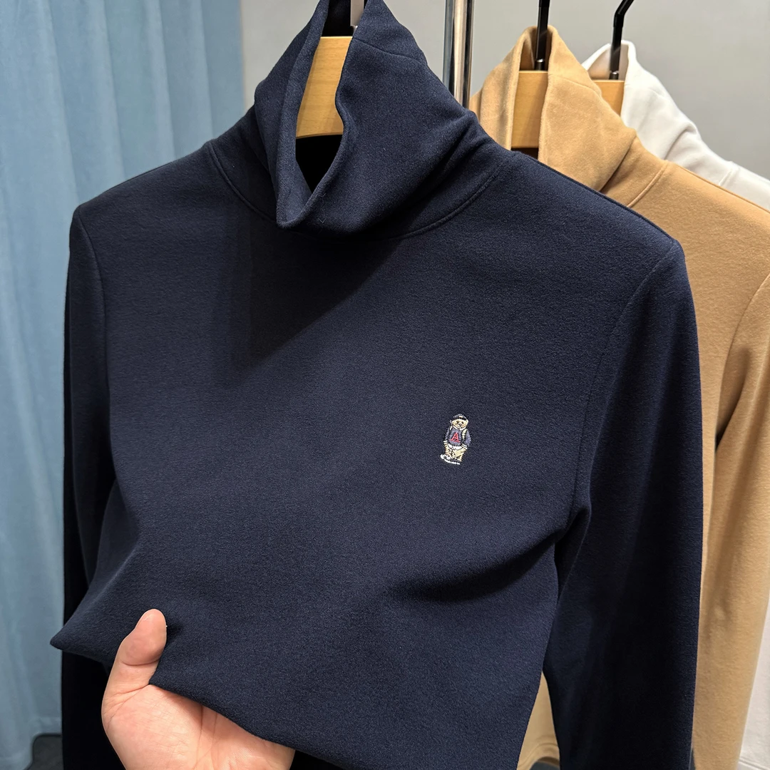 Zero Degree North轻奢高领长袖打底衫男秋冬双面德绒内搭保暖T恤