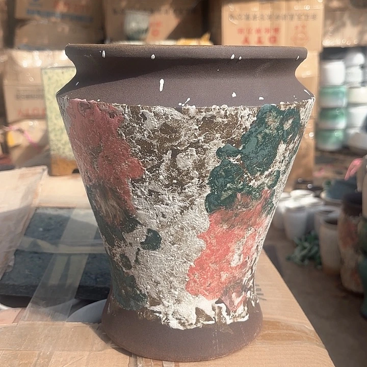 红陶油画口径20高度26