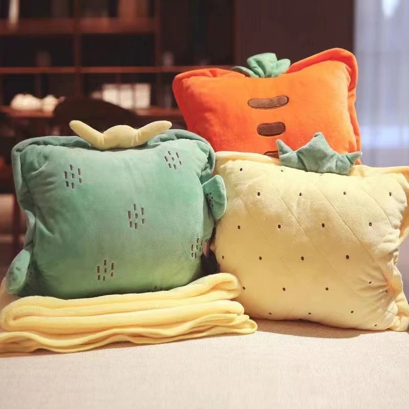 汽车暖手抱枕毯子夏季三用合一可收纳多功能午睡小被子上班午睡毯