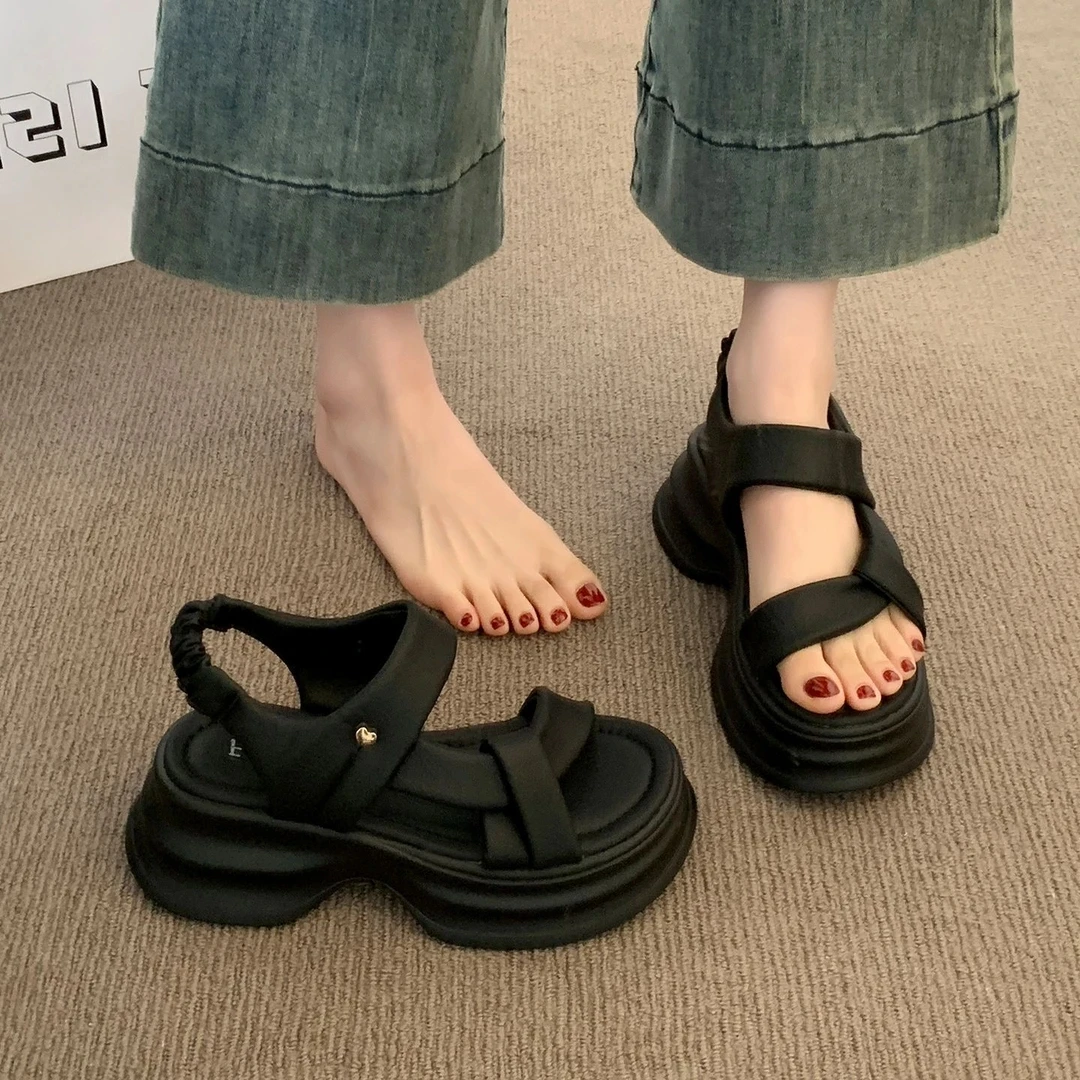 【今天发货，总部发货】001-074厚底凉鞋女2025百搭英伦小众设计