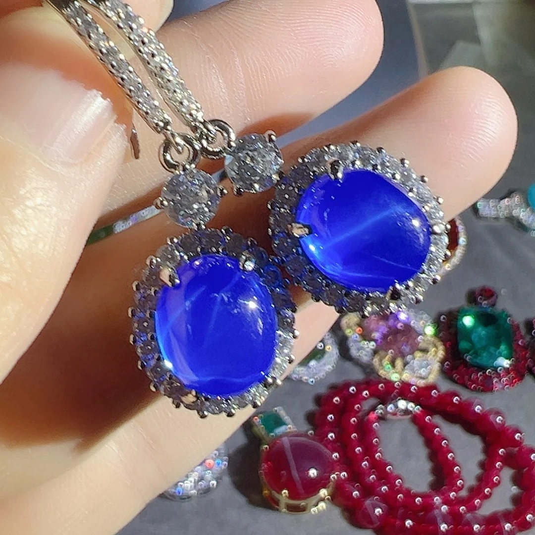 花岗石钨合金红色蓝色吊坠