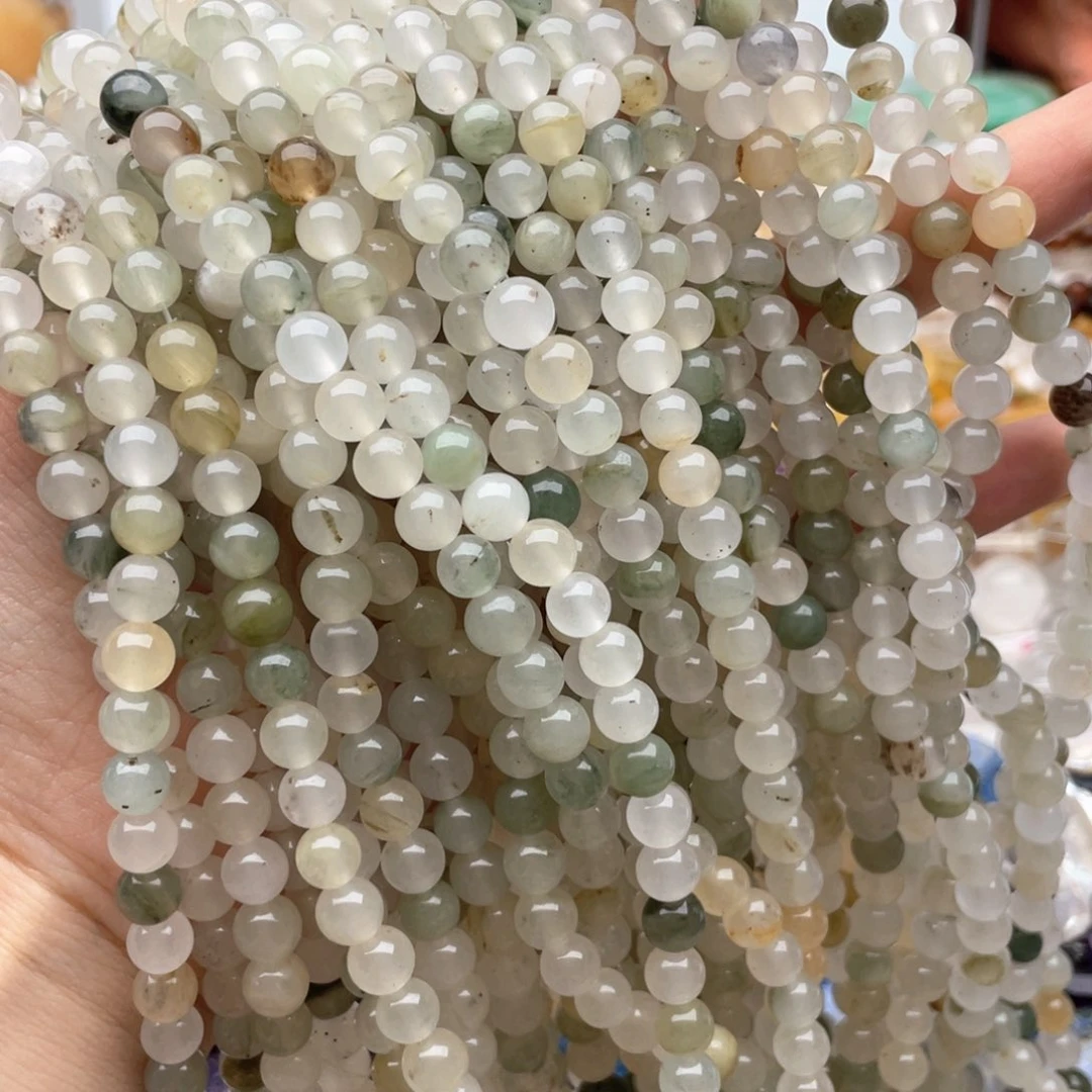 玛瑙/玉髓未镶嵌珠宝半成品两条装卡6天山翠圆珠