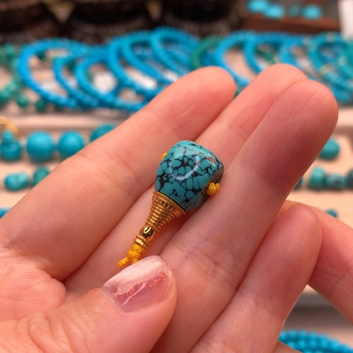 绿松石18K金镶嵌配饰