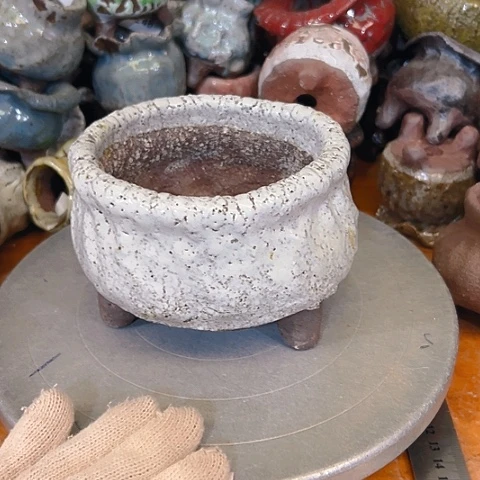 小***节粗陶花盆手工花盆制作就这样