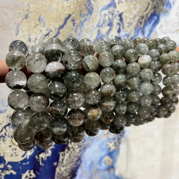 【月月家】Y030天然水晶 福利款半盆绿幽灵单圈手串 多样性发其一