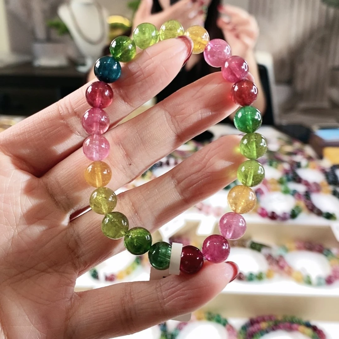 碧玺手串未镶嵌G2402单圈颜色微差