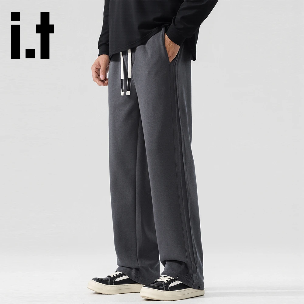 it:CHOCOOLATE时尚潮牌休闲裤男秋季新款宽松直筒垂感阔腿运动裤